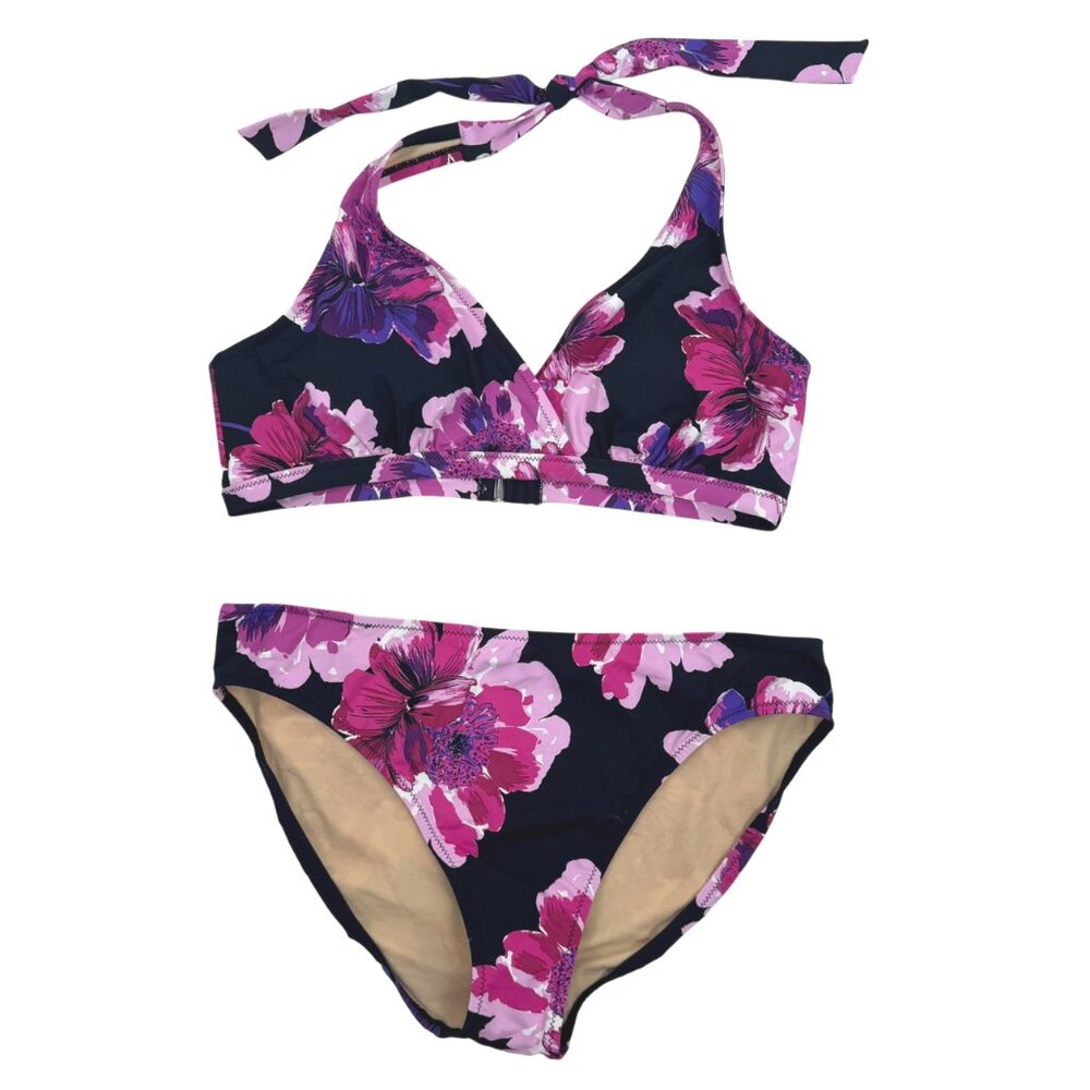 Garnet‎ Hill Halter Bikini Top And Bottom Size 16 Floral Beach NWT SW-2133